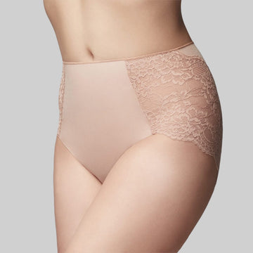 The Knicker Precision Lace Full Brief Nude
